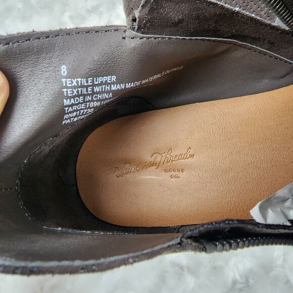 Universal Thread Ankle Perforated Suede Bootie Brown Size 8 - Picture 3 of 9
